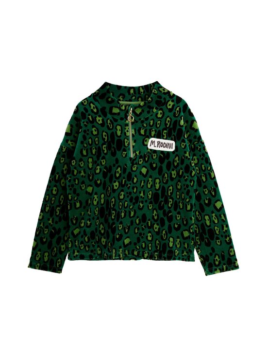 Leopard Velour Halfzip Sweater -paita