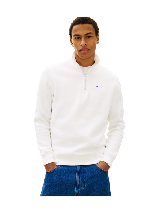 Tommy Jeans - Regular Fleece 1/4 Zip Mock Neck -collegepaita - YBL ECRU | Stockmann - photo 1