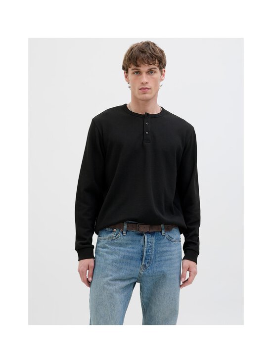 Jack & Jones - JjeDover Henley -trikoopaita - BLACK - photo 2 Jack & Jones - JjeDover Henley -trikoopaita - BLACK | Stockmann - photo 2