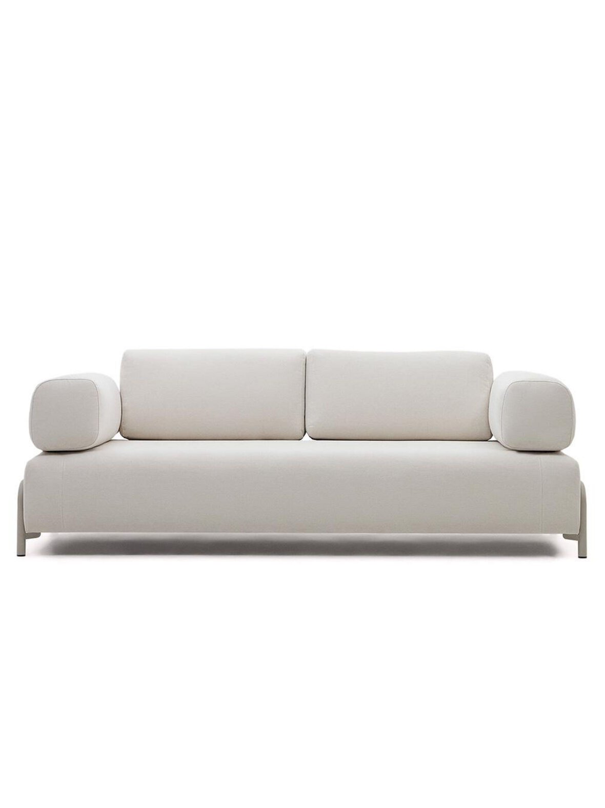 Compo-sohva beige chenille-kangas l 232 cm, käsinojilla