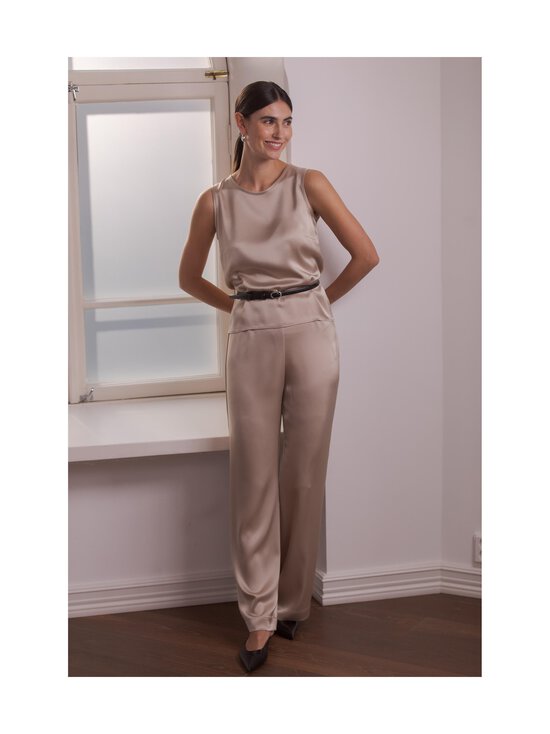 Original Story - Leveälahkeiset satiinihousut - LATTE | Stockmann - photo 3