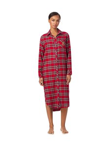 Lauren Ralph Lauren - His Shirt Long -yöpaita - 644 RED PLD | Stockmann