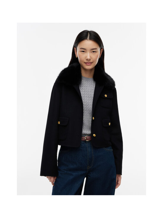 Tommy Hilfiger - Kunstkarusnahast kraega villane mantel - BDS BLACK | Stockmann - photo 3