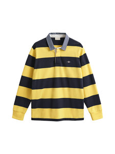 GANT - Regular Chambray Stripe Heavy Rugger polo džemperis - 714 BANANA YELLOW | Stockmann