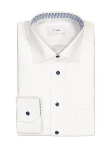 Eton - Classic Fit Geometric Effect Textured krekls ar apkakli - 00 WHITE | Stockmann