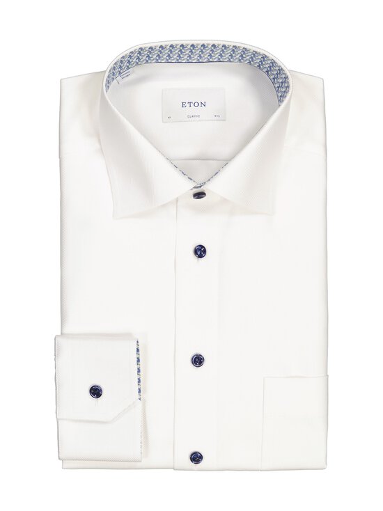 Classic Fit Geometric Effect Textured krekls ar apkakli