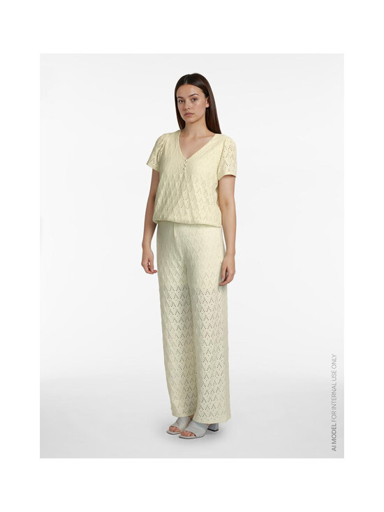 Vila - ViAmalina High Waist -leveälahkeiset housut - PASTEL YELLOW | Stockmann - photo 3