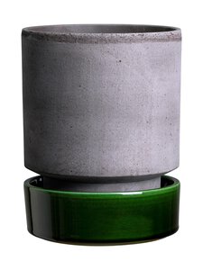 Bergs Potter - Hoff Raw Glazed -ruukku Ø 14 cm - GREY / EMERALD GREEN | Stockmann