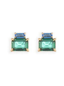 Lauren Ralph Lauren - Kensington Baguette Stone -nappikorvakorut - GLD/ EMERALD | Stockmann