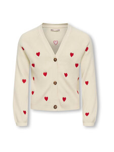 KIDS ONLY - KogDana Life Heart V-neck -neuletakki - TOFU DETAIL:EMB BARBADOS CHERRY/HEART | Stockmann