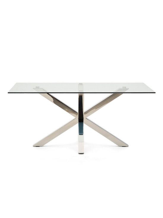 Kave Home - Argo-ruokapöytä kirkas lasi / kromi 160 x 90 cm - TRANSPR | Stockmann - photo 1