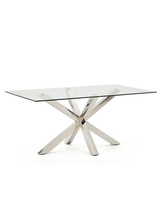 Kave Home - Argo-ruokapöytä kirkas lasi / kromi 160 x 90 cm - TRANSPR | Stockmann - photo 2