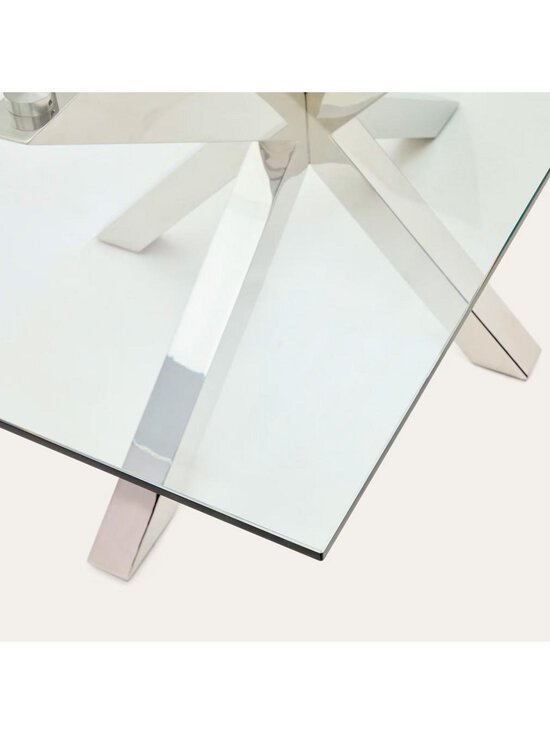 Kave Home - Argo-ruokapöytä kirkas lasi / kromi 160 x 90 cm - TRANSPR | Stockmann - photo 4