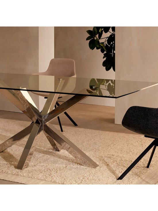 Kave Home - Argo-ruokapöytä kirkas lasi / kromi 160 x 90 cm - TRANSPR | Stockmann - photo 5