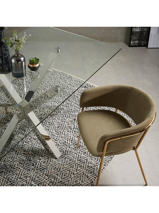 Kave Home - Argo-ruokapöytä kirkas lasi / kromi 160 x 90 cm - TRANSPR | Stockmann - photo 7