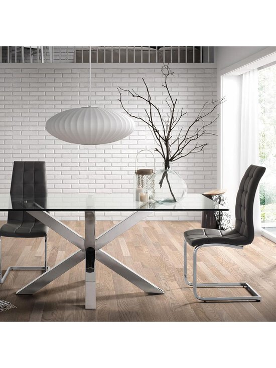 Kave Home - Argo-ruokapöytä kirkas lasi / kromi 160 x 90 cm - TRANSPR | Stockmann - photo 9