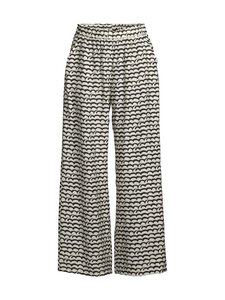 NOOM - Tiffany Wide Leg -housut - BLACK/OFFWHITE WAVE PRINT | Stockmann