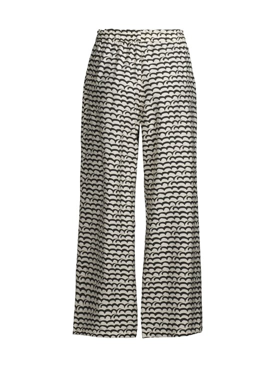 NOOM - Tiffany Wide Leg -housut - BLACK/OFFWHITE WAVE PRINT | Stockmann - photo 2