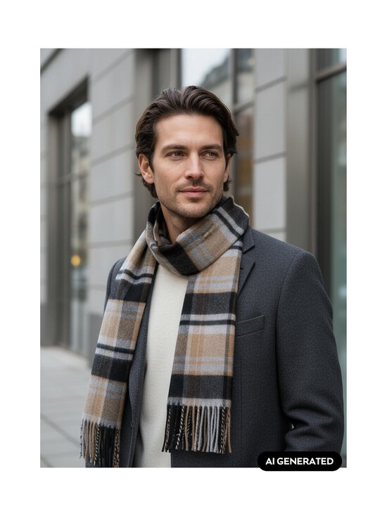 CONSTRUE - Seattle vilnas šalle - 911 GREY BEIGE CHECK | Stockmann - photo 3