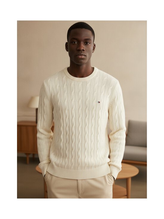Tommy Hilfiger - Palmikkokuvioitu villasekoiteneule - Z00 IVORY PETAL | Stockmann - photo 6