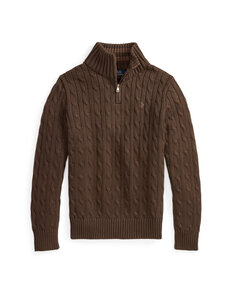 Polo Ralph Lauren - Cable Half Zip džemperis ar pīņu rakstu - 501 NUTMEG BROWN/C8985 | Stockmann