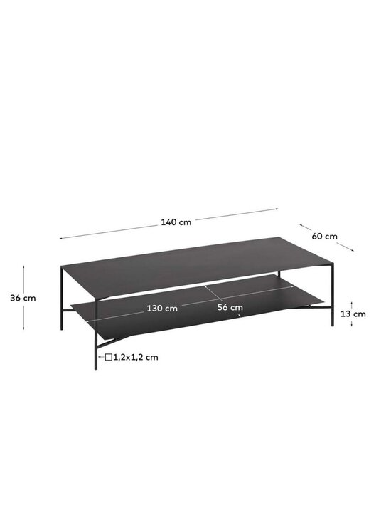 Kave Home - Azisi-sohvapöytä musta 140 x 60 cm - BLACK | Stockmann - photo 6