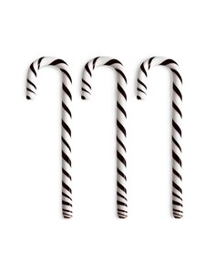 Kosta Boda - Polka Candy Cane Red -joulukuusenkoriste 3 kpl - WHITE/BLACK | Stockmann