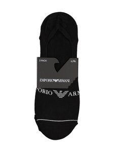 Emporio Armani - Footie Logo zeķes 3-pāri - MC061 BLACK/BLACK/BLACK Emporio Armani - Footie Logo zeķes 3-pāri - MC061 BLACK/BLACK/BLACK | Stockmann