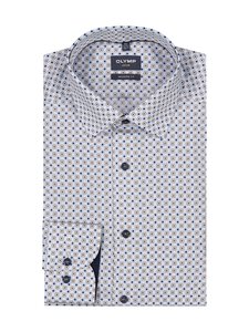 Olymp - Modern Fit Allover Print -kauluspaita - 00 WEISS | Stockmann