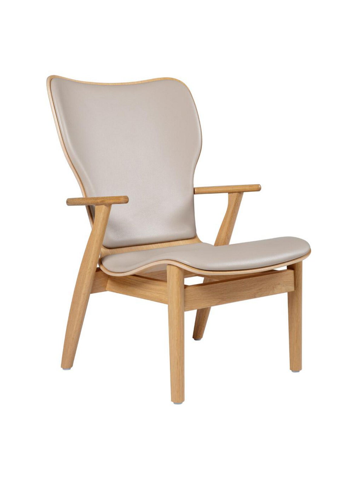 Domus-nojatuoli Prestige-nahka beige/tammi