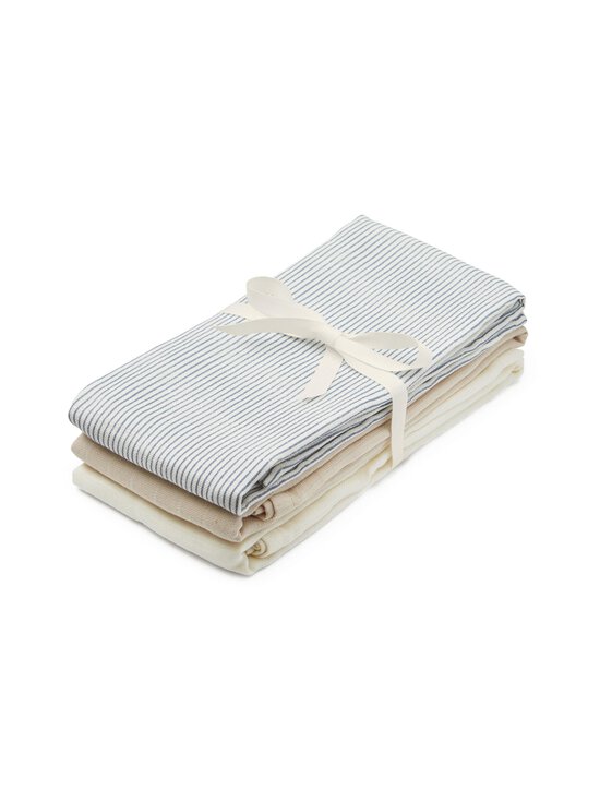 Cam Cam Copenhagen - Muslīna audums 3 gab. - CLASSIC STRIPES BLUE, PRALINE, CREME WHITE | Stockmann - photo 1