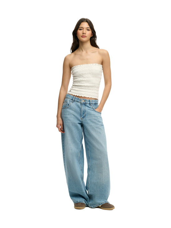 Superdry - Smocked Jersey Bandeau -toppi - 71D OFF WHITE | Stockmann - photo 1