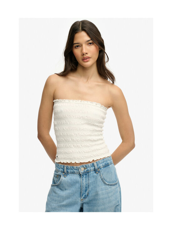 Superdry - Smocked Jersey Bandeau -toppi - 71D OFF WHITE | Stockmann - photo 2