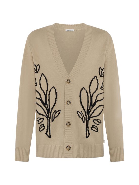 Knowledge Cotton Apparel - SOS Jacquard -neuletakki - 1228 LIGHT FEATHER GRAY | Stockmann - photo 1