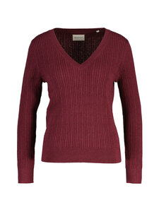 GANT - V-neck adīts džemperis - 667 DARKENED WINE | Stockmann
