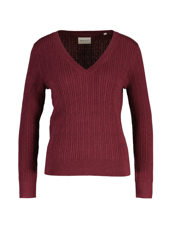 GANT - V-neck adīts džemperis - 667 DARKENED WINE | Stockmann - photo 1