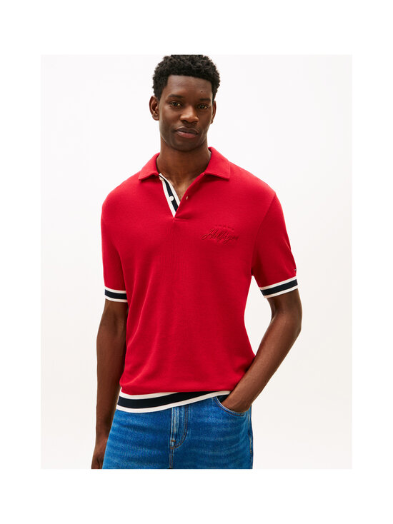 Tommy Hilfiger - Flatknit Classic Fit -pikeepaita - XLD MEDIUM RED | Stockmann - photo 4