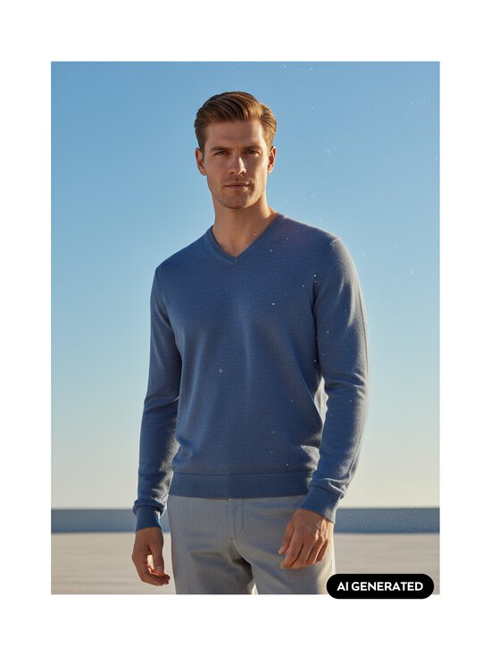 Stenströms - V-Neck merino vilnas džemperis - 160 DARK BLUE | Stockmann - photo 5