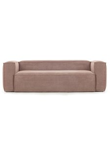 Kave Home - Blok-sohva vaaleanpunainen vakosametti L 240 cm - PINK | Stockmann