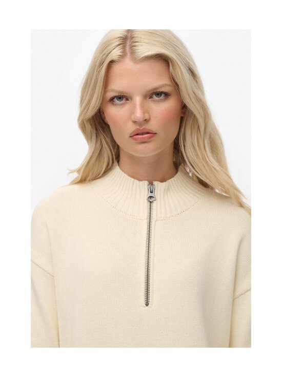 Superdry - Slouchy Half Zip -puuvillaneule - D8K NATURAL WHITE | Stockmann - photo 4