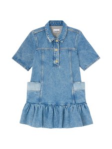 Ganni - Patchwork Peplum Mini -farkkumekko - 567 MID BLUE VINTAGE | Stockmann