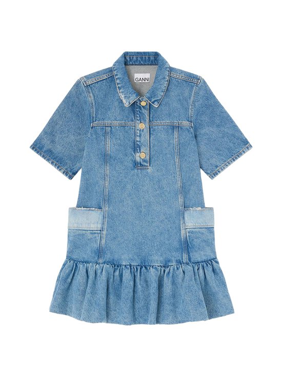 Ganni - Patchwork Peplum Mini -farkkumekko - 567 MID BLUE VINTAGE | Stockmann - photo 1