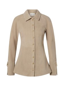 Malina - Joan Tailored Fitted Button -mokkanahkapaita - LIGHT TAUPE | Stockmann