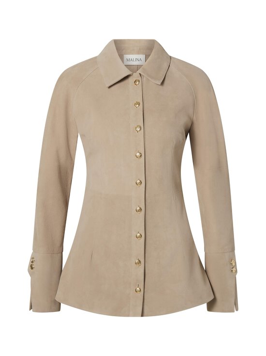 Malina - Joan Tailored Fitted Button -mokkanahkapaita - LIGHT TAUPE | Stockmann - photo 1