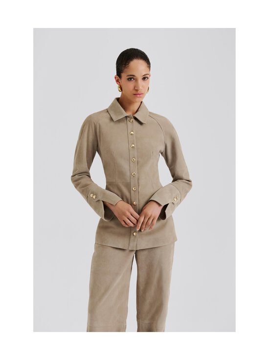 Malina - Joan Tailored Fitted Button -mokkanahkapaita - LIGHT TAUPE | Stockmann - photo 4