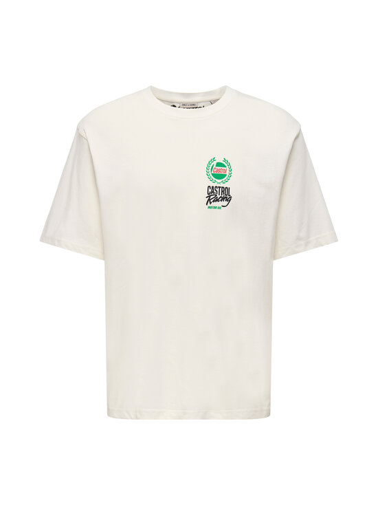 Only & Sons - OnsCastrol Life Relax t-paita - WHISPER WHITE PRINT:FORMULA 1 CAR | Stockmann - photo 1
