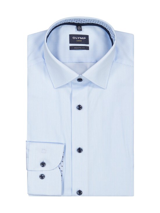 Olymp - Modern Fit Stripe With Contrast Buttons And Trims -kauluspaita - 11 BLEU | Stockmann - photo 1