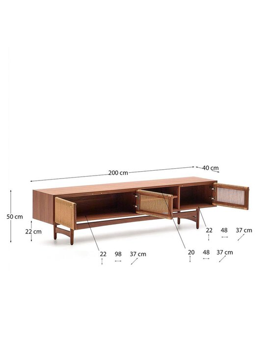 Kave Home - Elan-tv-taso pähkinä/paperinaru L 200cm - BROWN | Stockmann - photo 4