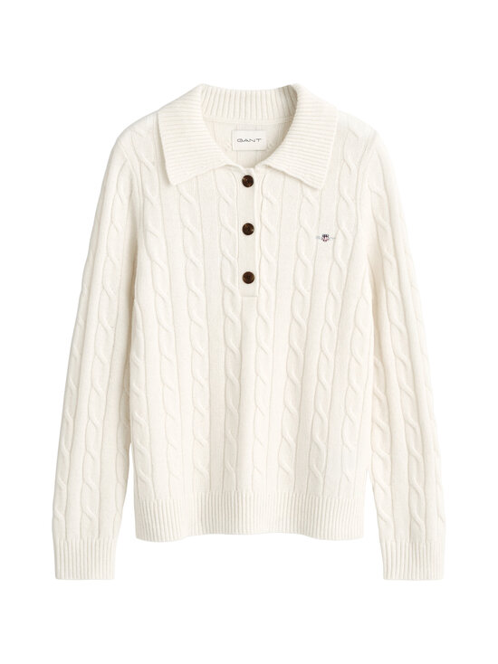 GANT - Lambswool Rugger -palmikkoneulepusero - 130 CREAM | Stockmann - photo 1