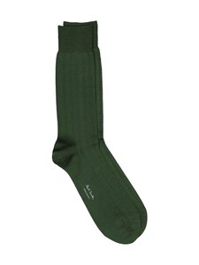 Paul Smith - Mercerised Cotton-Blend Ribbed -sukat - 38 GREEN | Stockmann